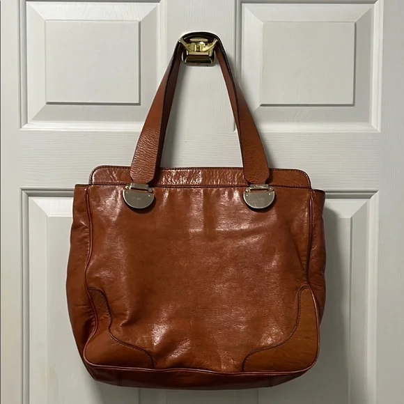 Cole Haan Elegant Brown Leather Tote Bag/Purse - Picture 1 of 16